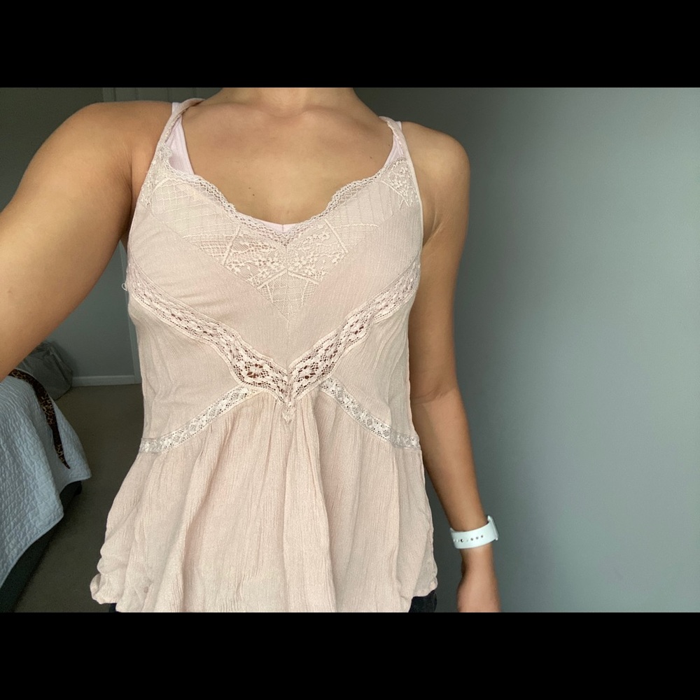 Pink lacy tank